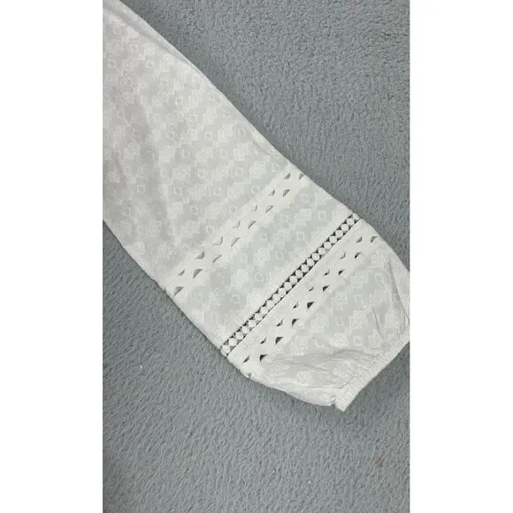Veronica Beard Womens Mini Dress XL Daeja White Geometric Lace‎ Button Up NEW